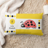 Gelbe und weiße Ladybird-Kinder-Monogramm Lendenkissen (Decke)