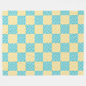 Gelbe und weiße Liebe in Türkis Fleecedecke (Vorderseite (Horizontal))