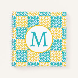 Gelbe und weiße Liebe in Türkis Notizblock