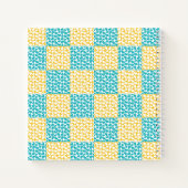 Gelbe und weiße Liebe in Türkis Notizblock (Rückseite)