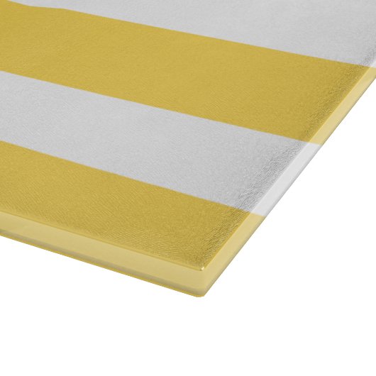 Gelbe und weiße Liegestühle Streifen Schneidebrett (Ecke)