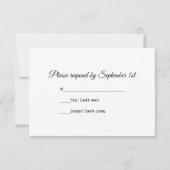 Gelbe und weiße Milchmädchen Hochzeitsrabatt RSVP Karte (Rückseite)