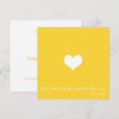 Gelbe und weiße Minimalistische Save the Date-Kart Date (Vorne/Hinten)