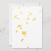 Gelbe und weiße Ombre Doves Hochzeitseinladungen Einladung (Rückseite)