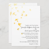 Gelbe und weiße Ombre Doves Hochzeitseinladungen Einladung (Vorne/Hinten)