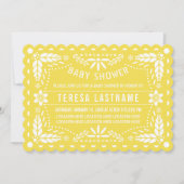 Gelbe und weiße Papayadose-Babydusche Einladung (Vorderseite)