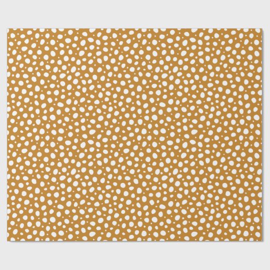 Gelbe und weiße Polka-Punkte Geschenkpapier (Flach)