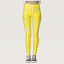 Gelbe und weiße Punkte-Leggings