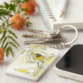 Gelbe und weiße Rosen Schlüsselanhänger (Vorderseite rechts)