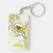 Gelbe und weiße Rosen Schlüsselanhänger (Rückseite)