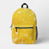 Gelbe und weiße Schneeflocken Digitale Kunst Bedruckter Rucksack (Vorderseite)