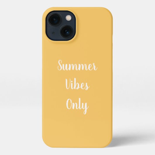 Gelbe und weiße Sommervibes nur Typografie iPhone Hülle (Rückseite)