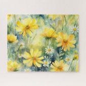 Gelbe und weiße Sonnenblumen Puzzle (Horizontal)