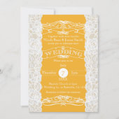 Gelbe und weiße Spitzen Elegante Einladungen für H (Vorderseite)