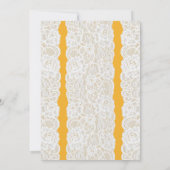 Gelbe und weiße Spitzen Elegante Einladungen für H (Rückseite)