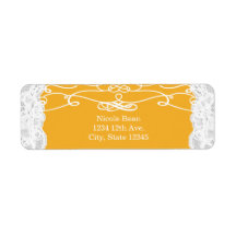 Gelbe und weiße Spitzen Elegante Hochzeitadressen-