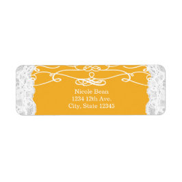 Gelbe und weiße Spitzen Elegante Hochzeitadressen-