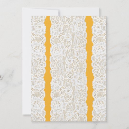 Gelbe und weiße Spitzen Elegante VERLOBUNG Einladu Einladung (Rückseite)