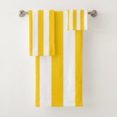 Gelbe und weiße Streifen Badhandtuch Set (Insitu)