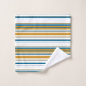 Gelbe und weiße Streifen Badhandtuch Set (Waschlappen)