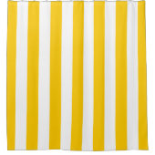 Gelbe und weiße Streifen Duschvorhang (Vorderseite)