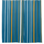 Gelbe und weiße Streifen Duschvorhang (Vorderseite)