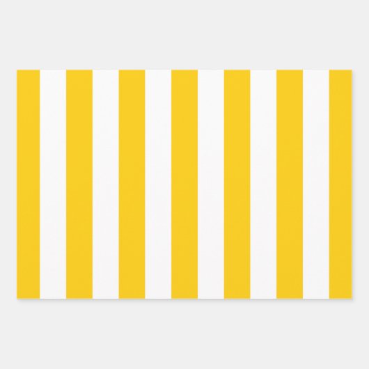 Gelbe und weiße Streifen Geschenkpapier Set (Vorderseite 2)