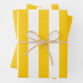 Gelbe und weiße Streifen Geschenkpapier Set (Beispiel)