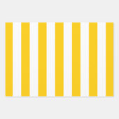 Gelbe und weiße Streifen Geschenkpapier Set (Vorderseite)