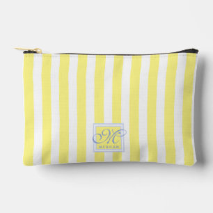 Gelbe und weiße Streifen - Mit Monogramm Zubehörtasche