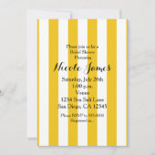 Gelbe und weiße Streifen Moderne gestreifte Einlad Einladung (Vorderseite)