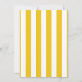 Gelbe und weiße Streifen Moderne gestreifte Einlad Einladung (Rückseite)