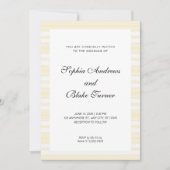 Gelbe und weiße Streifen Moderne Hochzeit Einladung (Vorderseite)