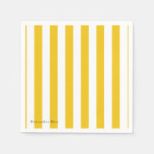 Gelbe und weiße Streifen Moderne Streifen Personal Serviette (Vorderseite)