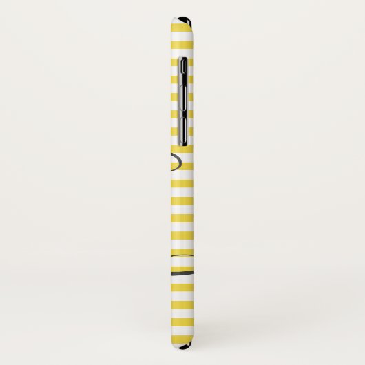 Gelbe und weiße Streifen Personalisierter Name Case-Mate iPhone Hülle (Hinten/Links)
