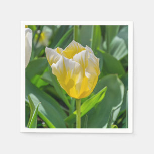 Gelbe und weiße Tulpe Serviette
