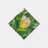 Gelbe und weiße Tulpe Serviette (Ecke)