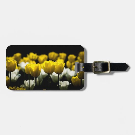 Gelbe und weiße Tulpen Gepäckanhänger (Vorderseite horizontal)