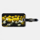 Gelbe und weiße Tulpen Gepäckanhänger (Rückseite horizontal)
