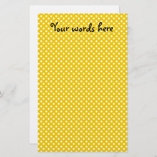 Gelbe und weiße Tupfen Briefpapier (Vorne/Hinten)