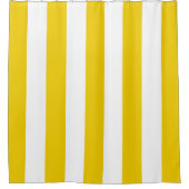 Gelbe und weiße vertikale Streifen Duschvorhang (Vorderseite)