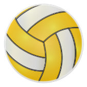 Gelbe und weiße Volleyball Keramikknauf (Vorderseite)