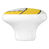 Gelbe und weiße Volleyball Keramikknauf (Seitenansicht)