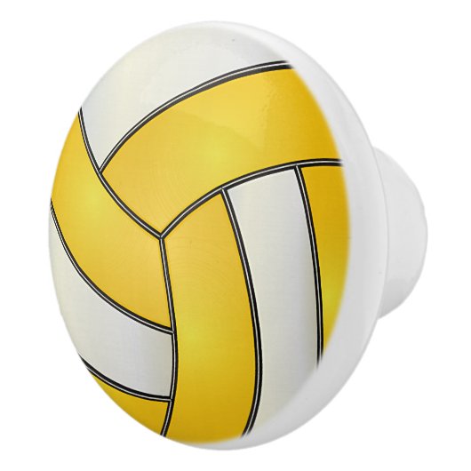 Gelbe und weiße Volleyball Keramikknauf (Rechts)