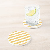 Gelbe und weiße weiße Streifen Sandstein Untersetzer (Seite)