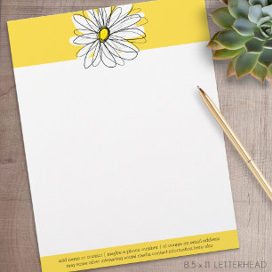 Gelbe und weiße weiße, weißliche Daisy mit benutze Briefkopf