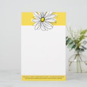 Gelbe und weiße weiße, weißliche Daisy mit benutze Briefpapier (Stehend Vorderseite)