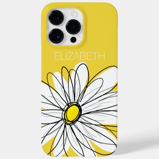 Gelbe und weiße weiße, weißliche Daisy mit benutze Case-Mate iPhone Hülle (Rückseite)