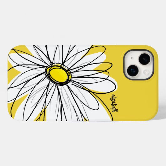 Gelbe und weiße weiße, weißliche Daisy mit benutze Case-Mate iPhone Hülle (Rückseite (Horizontal))