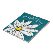 Gelbe und weiße weiße, weißliche Daisy mit benutze Fliese (Seite)